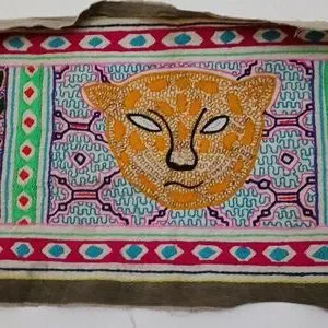 Wall Decor | Peruvian Hand Embroidered Rug Snake And Puma Amazon Jungle ...